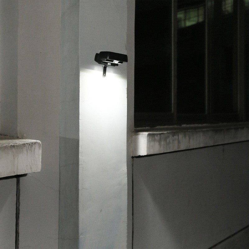 Lampa Solara LED Dreptunghiulara pentru Perete, Senzor de Miscare si Lumina, Rezistenta la Apa IP65, Acumulator 2200mAh, ABS, 18 x 7 cm, Lumina Alb Rece, Negru