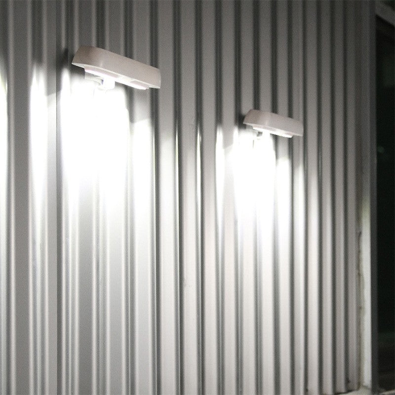 Lampa Solara LED Dreptunghiulara pentru Perete, Senzor de Miscare si Lumina, Protectie Apa IP65, Carcasa ABS, Acumulator 2200mAh, 18 x 7 cm, Lumina Alb Rece, Alb
