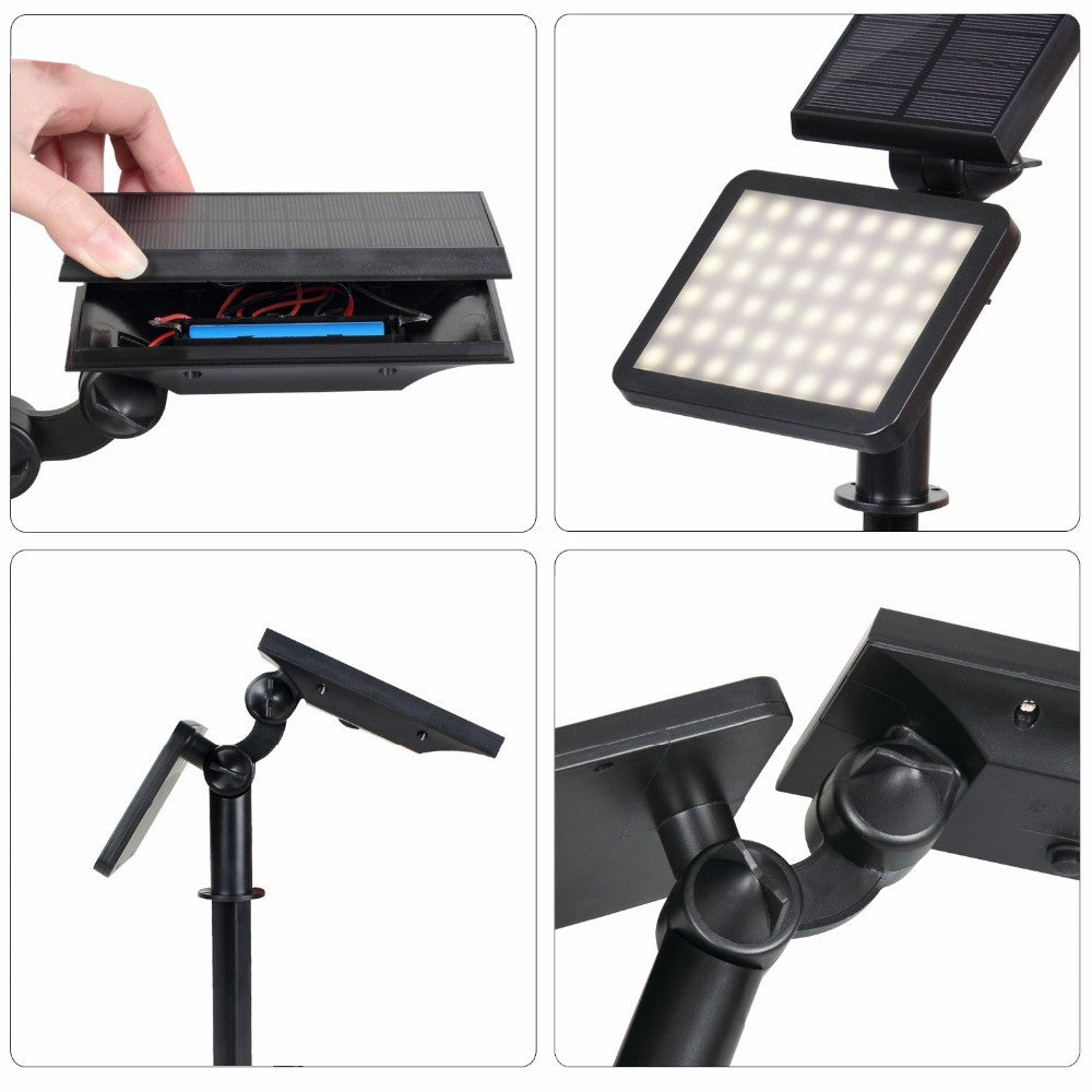Lampa Solara de Gradina si Terasa, 48 LED, Senzor de Amurg si 2 Moduri de Fixare, Rezistenta la Apa IP44, Material ABS, 5W, 80 lm, 26.5 x 14 cm, Alb Rece