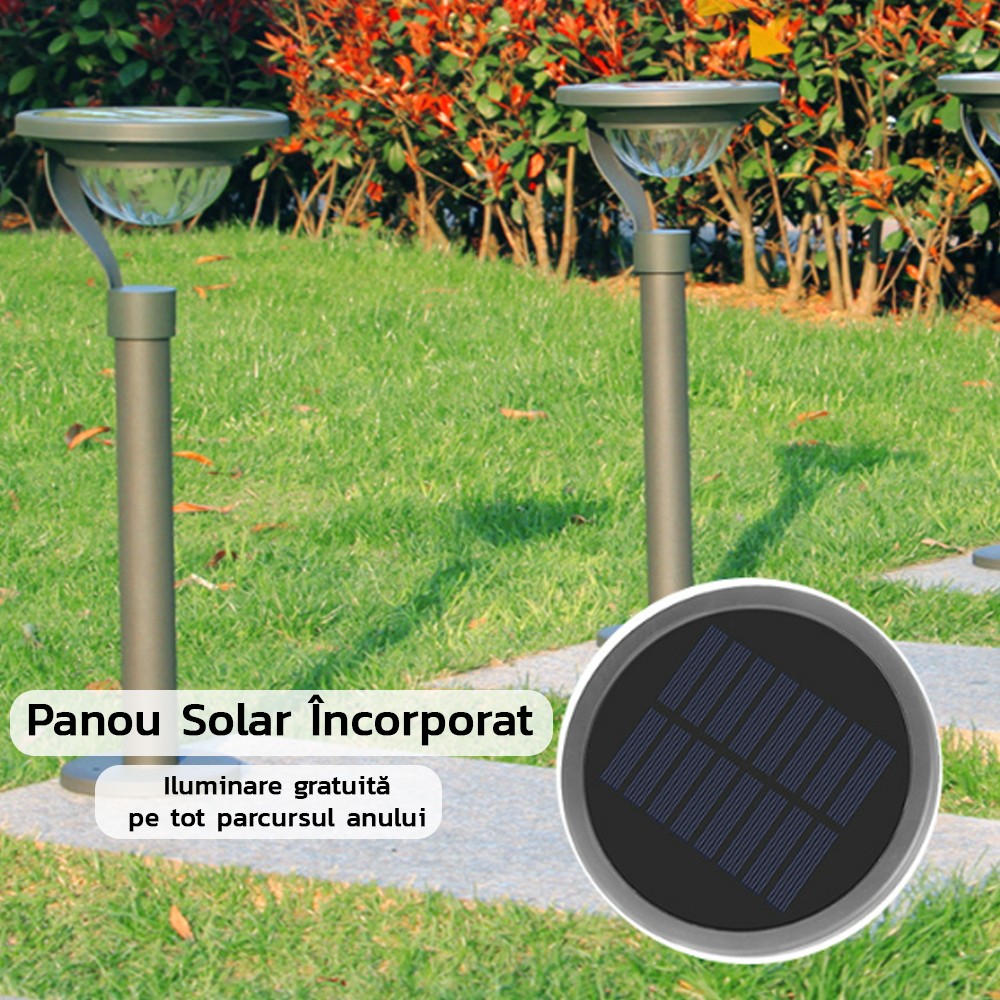 Lampa Solara LED pentru Gradina si Curte, Senzor Amurg si Protectie IP65, 2 Moduri de Fixare, Material ABS, 450 Lumeni, 42.5 x 15 cm, Lumina Alb Cald