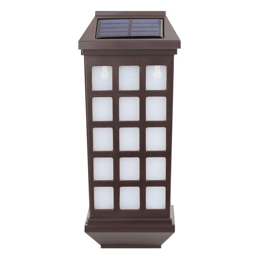 Lampa Solara LED Tip Felinar Pentru Perete, Senzor Lumina, IP44 Rezistent La Apa, Constructie ABS, 23 x 9 cm, Acumulator 600mAh, Lumina Alba Rece