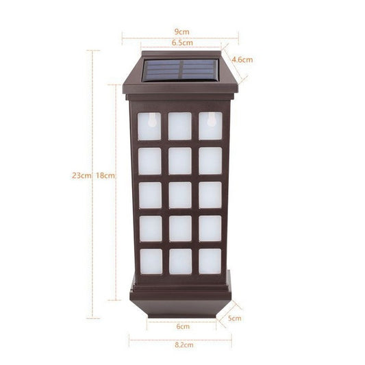 Lampa Solara LED Tip Felinar Pentru Perete, Senzor Lumina, IP44 Rezistent La Apa, Constructie ABS, 23 x 9 cm, Acumulator 600mAh, Lumina Alba Rece