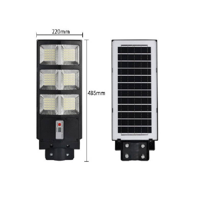 Lampa Solara Stradala LED 100W, Senzor de Miscare si Telecomanda, Carcasa ABS, IP65, Acumulator 15Ah, 135 LED-uri, 6500K, 48.5x22x6.8 cm, Negru
