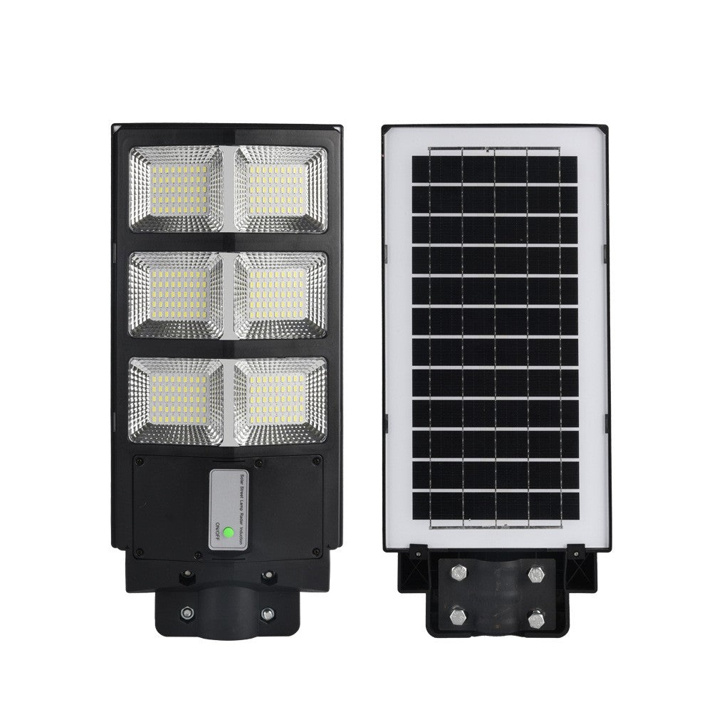 Lampa Solara Stradala LED 100W, Senzor de Miscare si Telecomanda, Carcasa ABS, IP65, Acumulator 15Ah, 135 LED-uri, 6500K, 48.5x22x6.8 cm, Negru