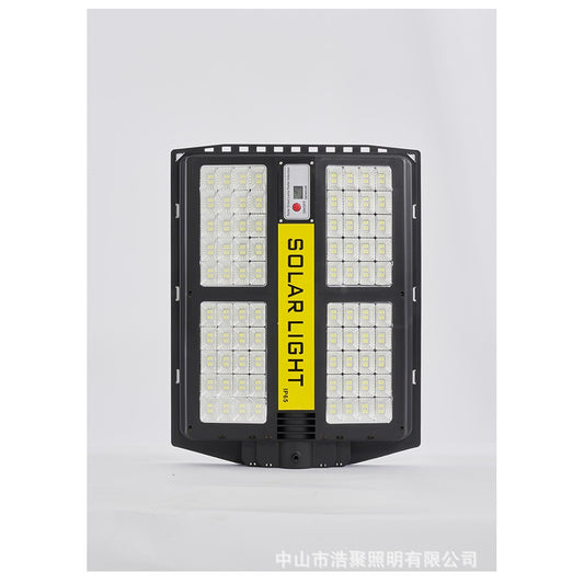 Lampa Solara Stradala LED 500W, Senzor de Miscare si Lumina, Telecomanda, Suport Prindere, 280 LED-uri, IP65, 6500K, Autonomie 12 Ore, ABS, Negru