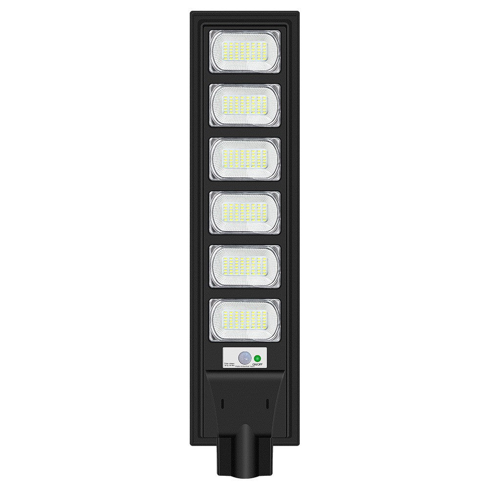 Lampa Solara Stradala 300W, Senzor de Miscare si Telecomanda, Panou Solar si Acumulator 15Ah, Protectie IP65, 288 LED-uri, Lumina Rece 6500K, ABS, 79x18.8x5 cm, Negru