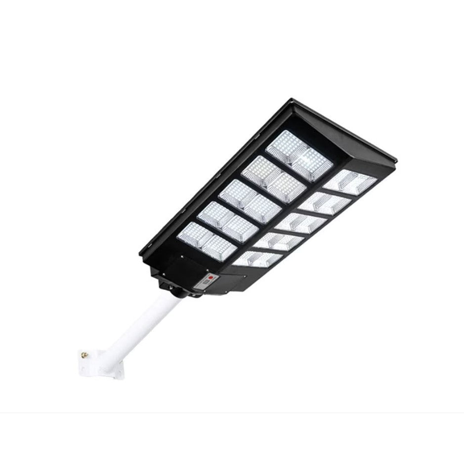 Lampa Solara Stradala LED 500W, Senzor de Miscare si Telecomanda, Carcasa ABS, Rezistenta IP65, 800 LED-uri, Autonomie 12 Ore, Lumina Rece 6500K, 67.6x34.8x7.2 cm, Negru