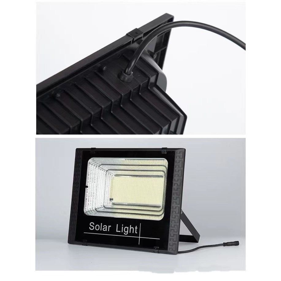Proiector LED Solar 45W cu Senzor Lumina, Panou Solar si Telecomanda, Protectie IP65, 170 LED-uri SMD, Autonomie 10 Ore, ABS, 13.1x14.5 cm, Negru