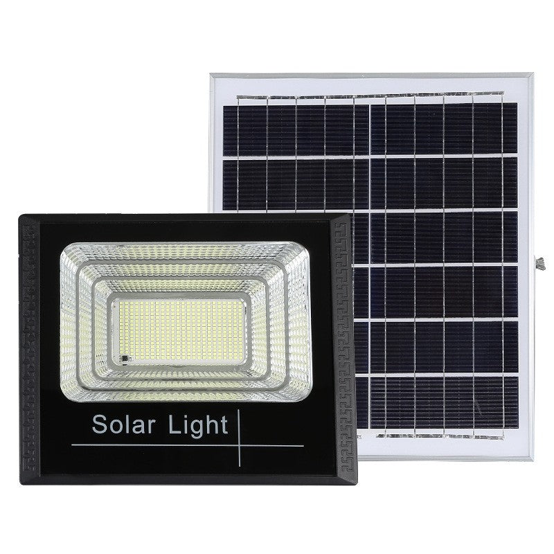 Proiector LED SMD 300W cu Incarcare Solara, Senzor Lumina si Telecomanda, Panou Solar IP65, Acumulator 18Ah, 400 LED-uri, Lumina Rece 6500K, ABS, 32x26x9 cm, Negru