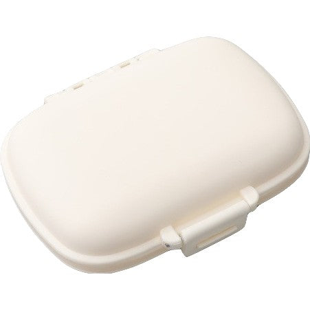 Organizator Medicamente si Pastile Portabil, Cutie Depozitare Etansa cu 8 Compartimente si Inchidere Dubla, Plastic Fara BPA si Silicon, Alb, 11 x 7 x 3 cm