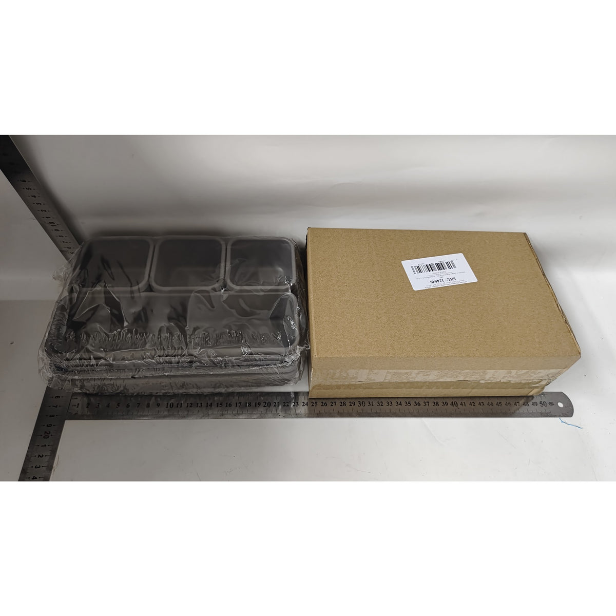 Set 8 Organizatoare Pentru Sertar, Cutii Depozitare Cosmetice si Accesorii Birou, Material Plastic Durabil, Gri, 3 Dimensiuni Mixte