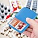 Organizator Medicamente si Vitamine, Cutie Depozitare Portabila cu 2 Compartimente, Inchidere Etansa si Glisanta, Plastic fara BPA, 6.3 x 6.3 cm, Albastru, Set 2 Bucati