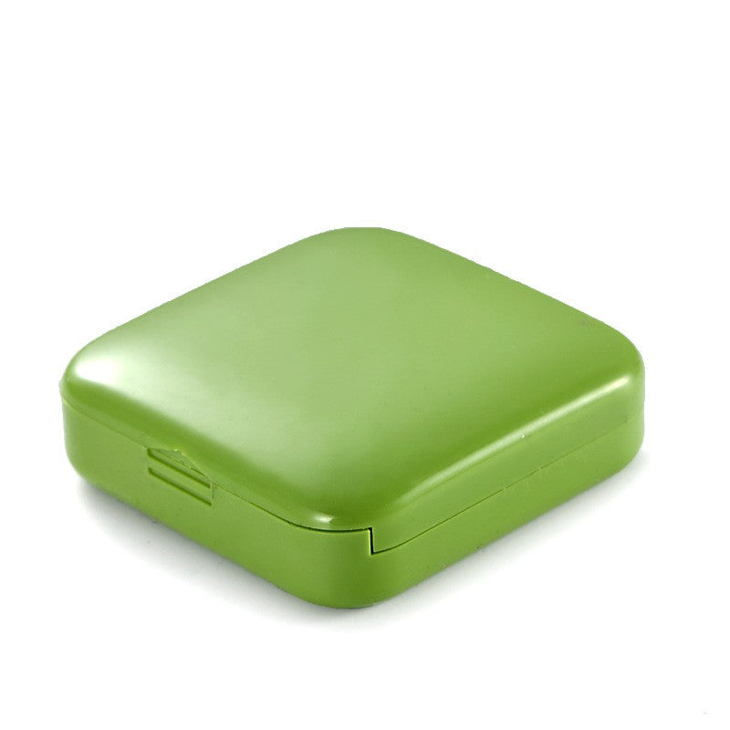 Organizator Medicamente Portabil, Cutie Pastile cu 2 Compartimente, Sistem Glisant Push-Pull, Plastic Fara BPA, Inchidere Etansa, Verde, 2 Bucati