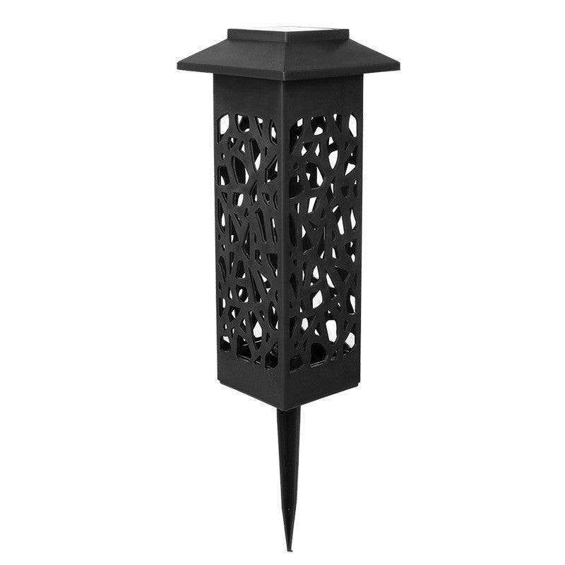 Set 6 Lampi Solare LED Tip Felinar, Iluminat Gradina si Exterior, Autonomie 6 Ore, Plastic Rezistent, Inaltime 30.2 cm, Lumina Calda, Negru