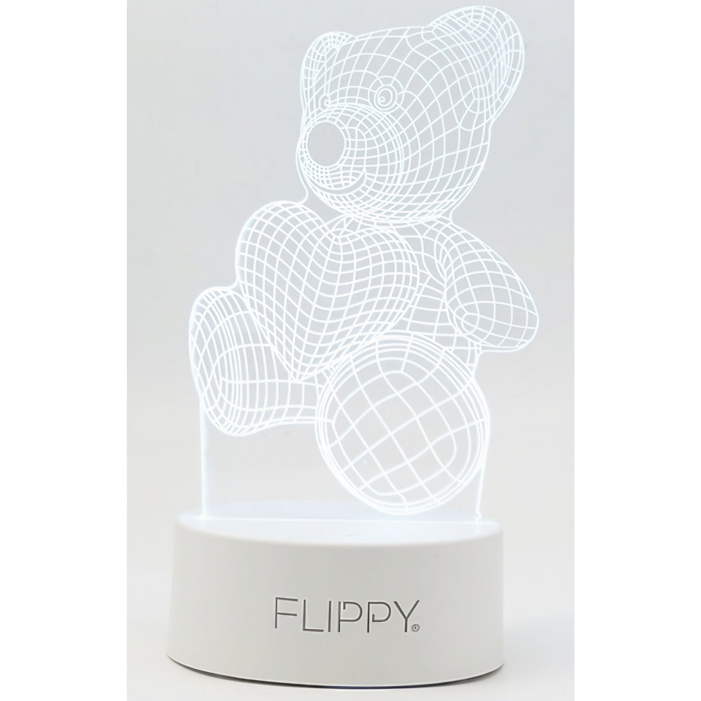 Lampă LED Decorativă 3D, Model Ursuțel, Iluminare Multicolură RGB, Material Acril, Alb