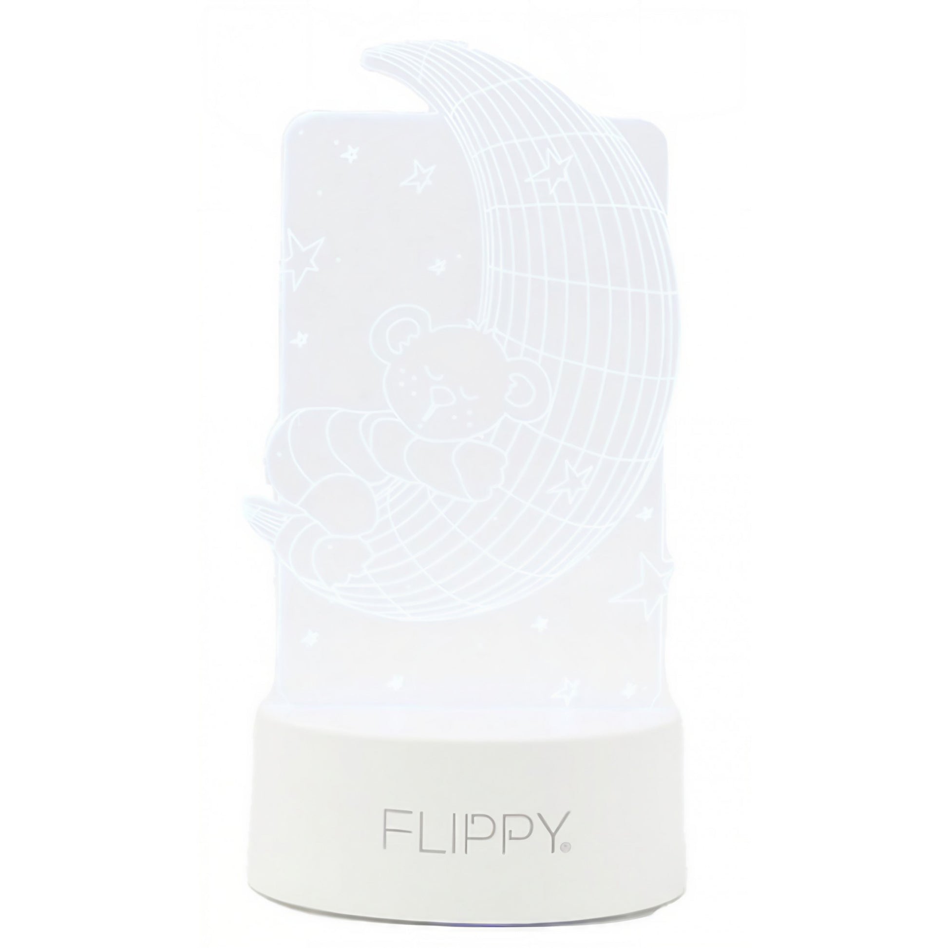 Lampa LED Decorativa 3D, Ursulet si Semiluna, Lumina Multicolora RGB cu Telecomanda, Alimentare USB sau Baterii, Material Acril, Inaltime 20 cm, Alb