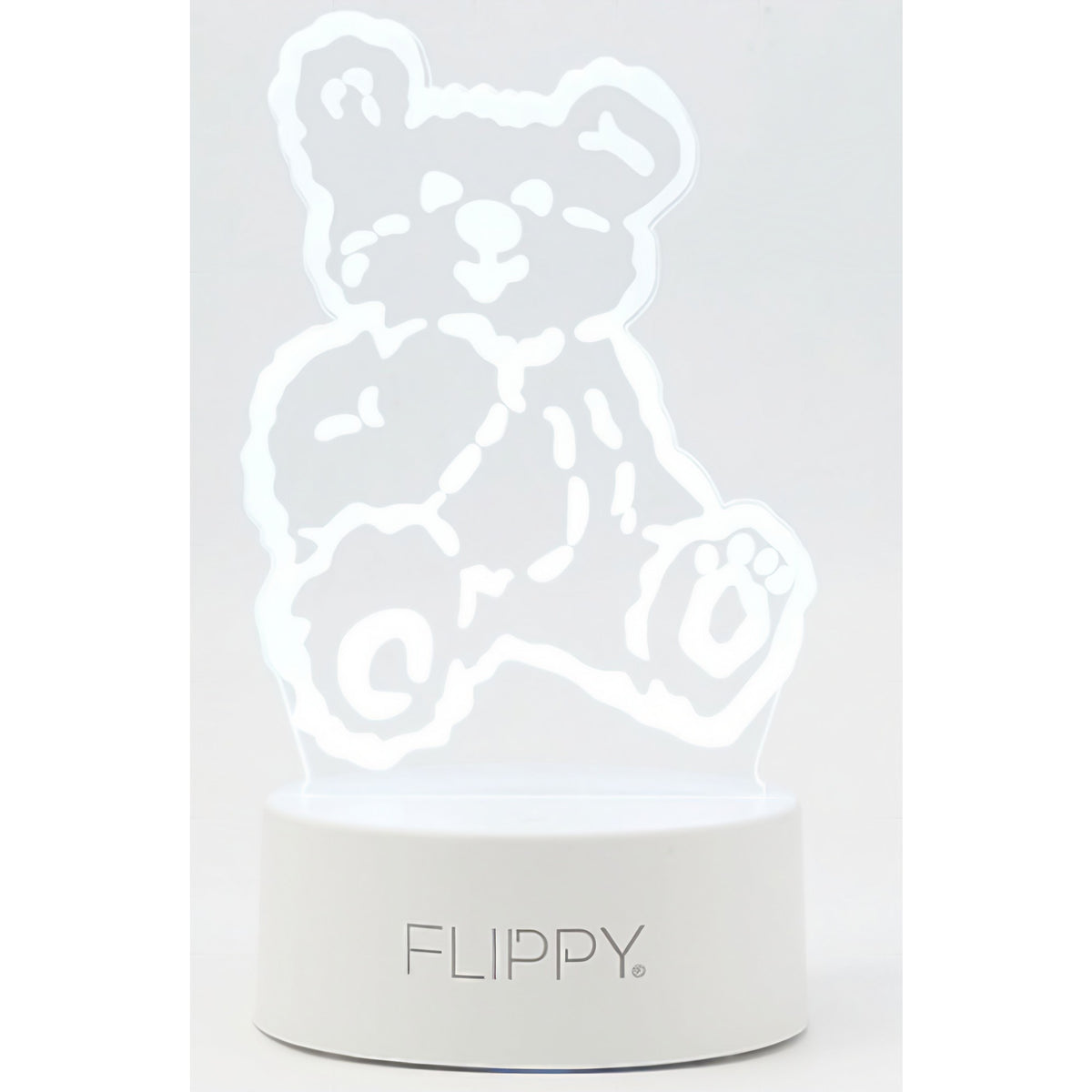 Lampa LED Decorativa 3D, Model Ursulet, Lumina Multicolora RGB cu Telecomanda, Acril, Alimentare USB sau Baterii, Inaltime 20 cm, Alb