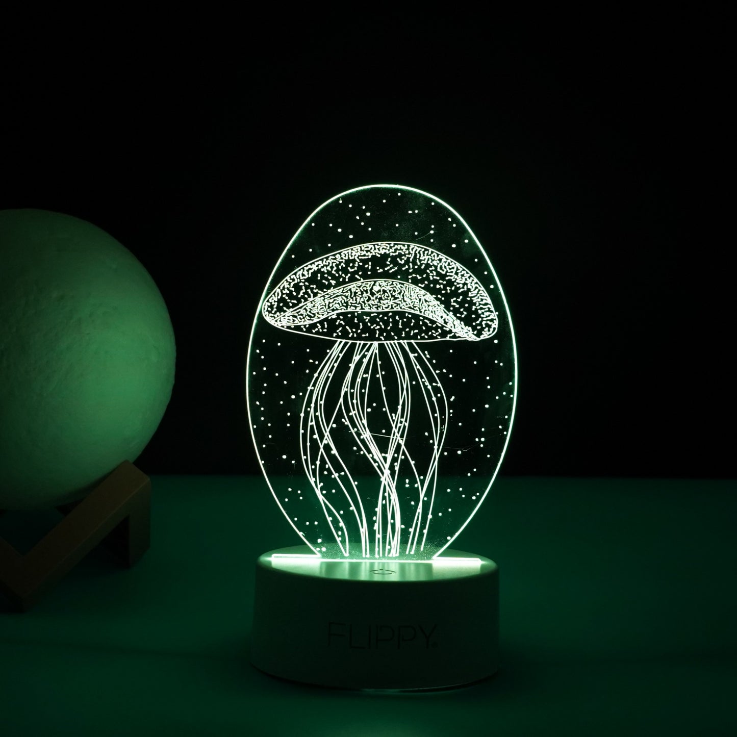 Lampă LED Decorativă 3D, Efect Meduză, Lumină Multicolară RGB, Material Acrilic, Alb