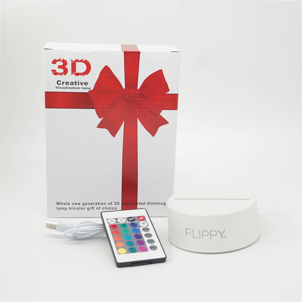 Lampa LED Decorativa 3D Happy Birthday, Iluzie Optica Multicolora cu Telecomanda, Placa Acril, Alimentare USB sau Baterii, Inaltime 20 cm, Alb