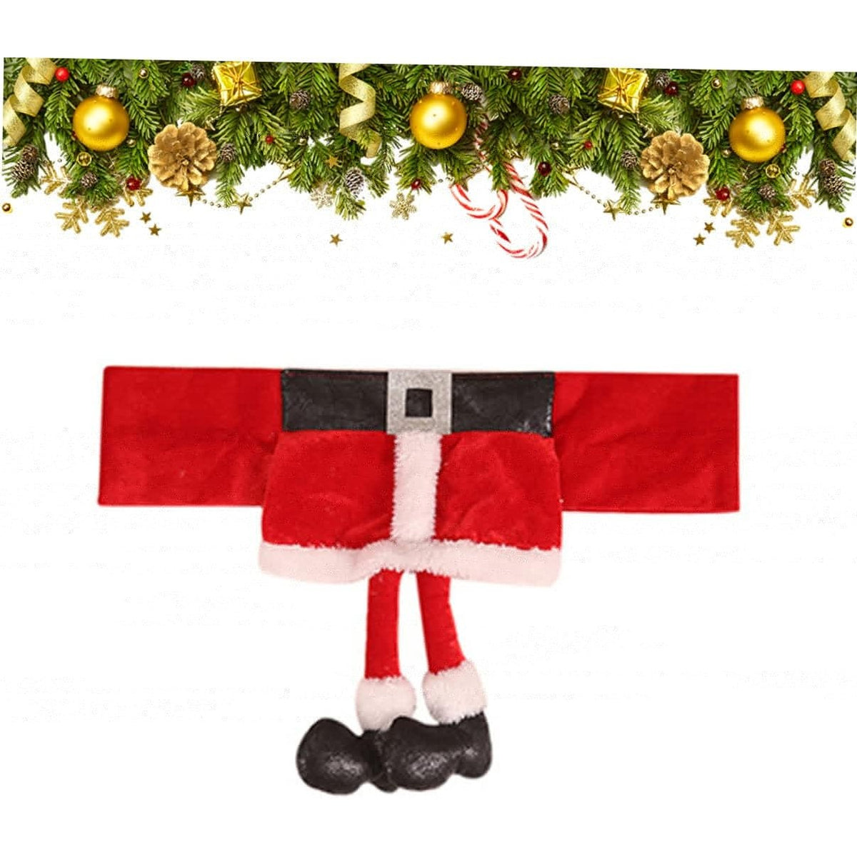 Husă Scaun cu Tematică de Crăciun, Decorațiune Festivă Elastică, Material Textil Poliester, 46 x 30 cm, Roșu