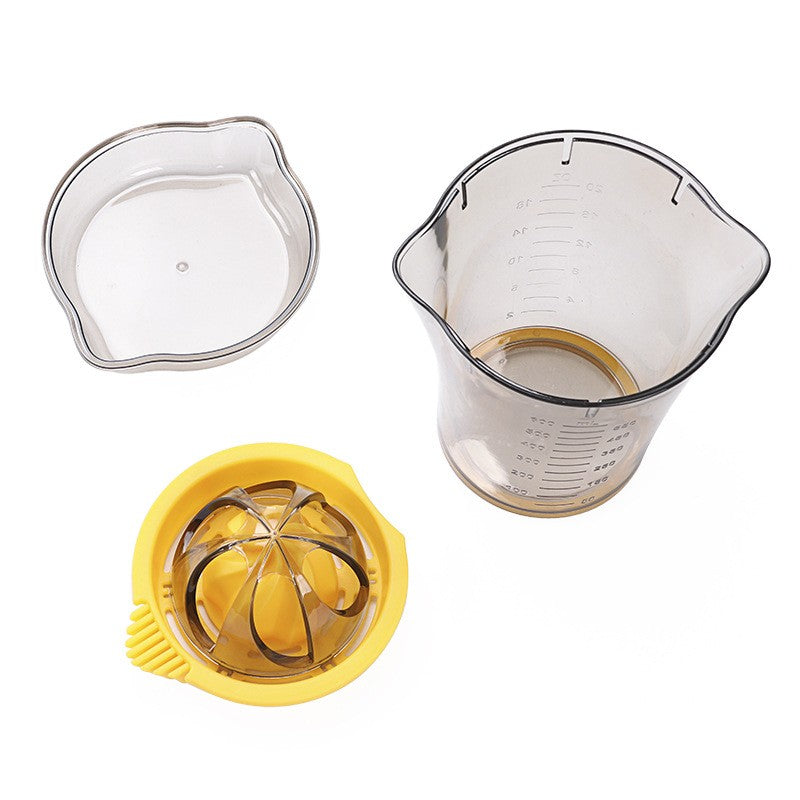Storcător Manual Citrice cu Recipient Colector, Presă Lămâi și Portocale, Material ABS Durabil, 600 ml, Transparent, 15x8.5x13.5 cm