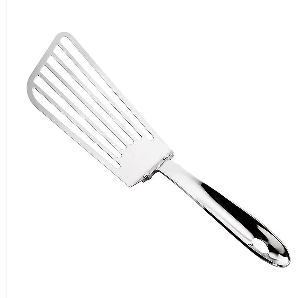 Spatula Flexibila Fish Turner, Lama Subtire cu Margini de Taiere, Ustensila Multifunctionala pentru Gratar si Peste, Otel Inoxidabil, Argintiu