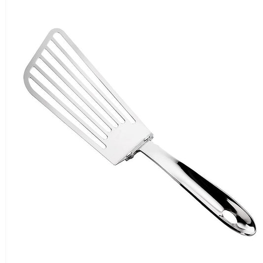 Spatula Flexibila Fish Turner, Lama Subtire cu Margini de Taiere, Ustensila Multifunctionala pentru Gratar si Peste, Otel Inoxidabil, Argintiu