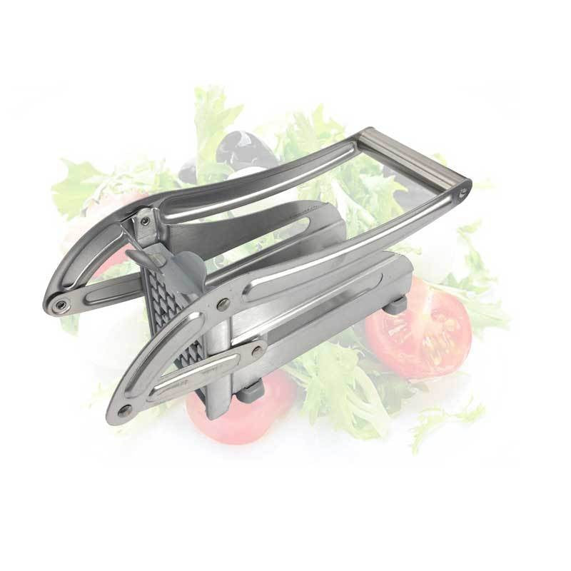 Feliator Manual pentru Cartofi Pai si Legume, Aparat de Taiat cu 2 Lame Interschimbabile, Otel Inoxidabil, 2 Dimensiuni Feliere, 26 x 9 x 12 cm, Argintiu