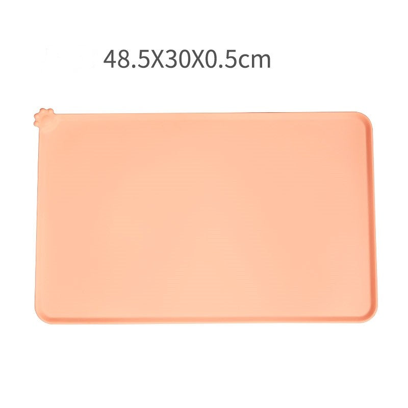 Covoras Alimentare pentru Animale, Suport Antiderapant pentru Boluri Apa si Mancare, Margini Ridicate Anti-Varsare, Silicon Non-Toxic, Rezistent la Caldura, 48.5x30 cm, Roz