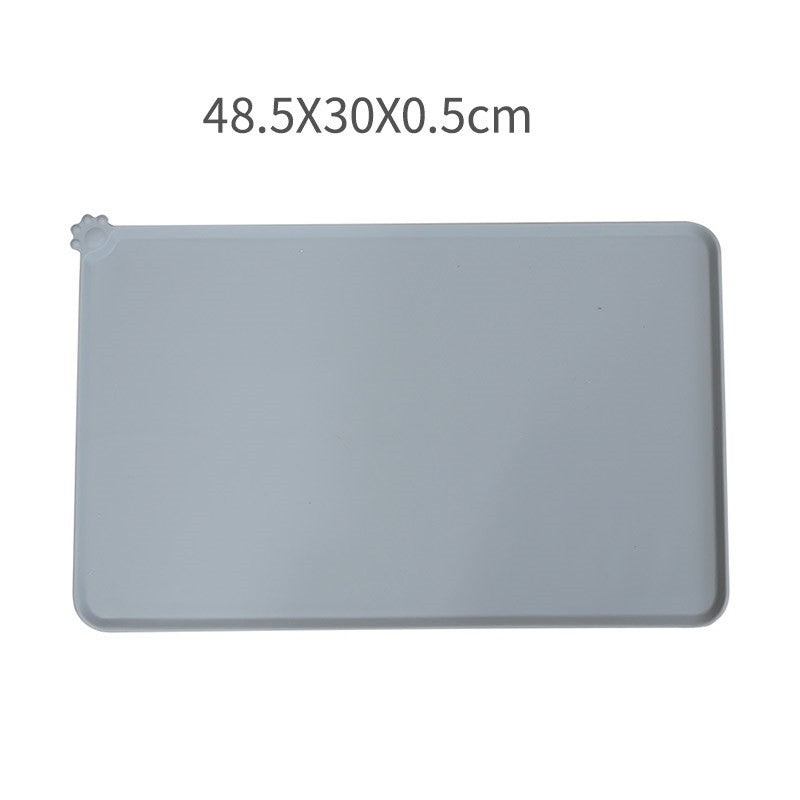 Covoras Din Silicon Pentru Boluri Animale De Companie, Protectie Antiderapanta Cu Margini Ridicate Anti-Varsare, Impermeabil, Lavabil, 48.5x30 cm, Gri