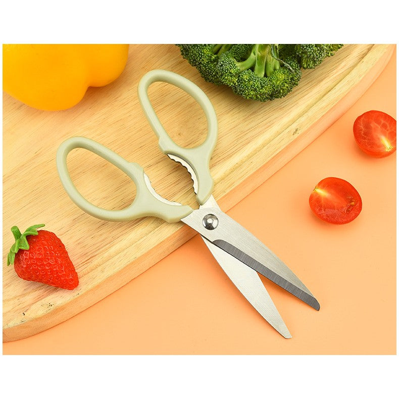 Set Foarfeca Bucatarie Multifunctionala, Curatator Legume si Spargator Nuci, Otel Inoxidabil si ABS, Maner Ergonomic, 16.8 x 7.8 cm, Verde