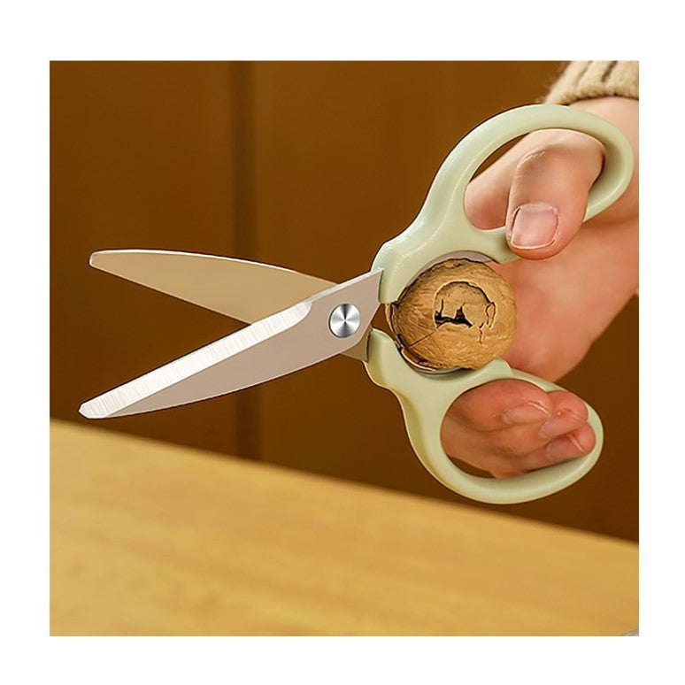 Set Foarfeca Bucatarie Multifunctionala, Curatator Legume si Spargator Nuci, Otel Inoxidabil si ABS, Maner Ergonomic, 16.8 x 7.8 cm, Verde