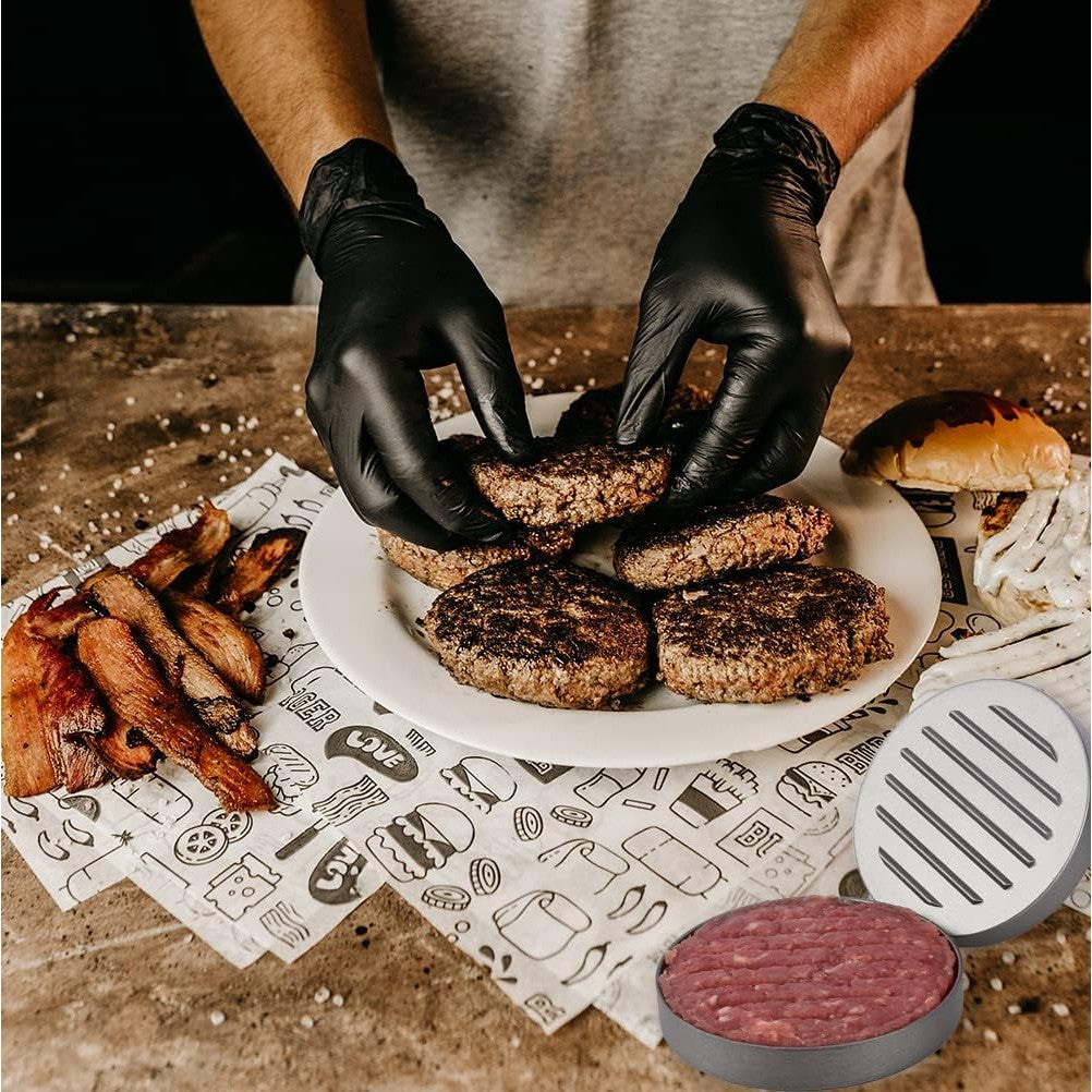 Presa Manuala pentru Burgeri, Forma Modelare Chiftele, Aluminiu si ABS, 11.7 x 8.5 cm, Gri
