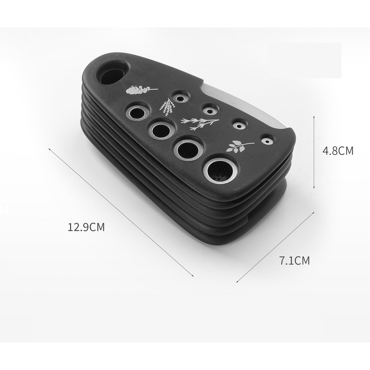 Set 6 in 1 Mini Ustensile Bucatarie, Taietor Pizza, Curatator, Razatoare, Desfacator, Presa Usturoi, Lame din Otel Inoxidabil, Manere ABS, 7.1 x 12.9 x 4.8 cm, Negru