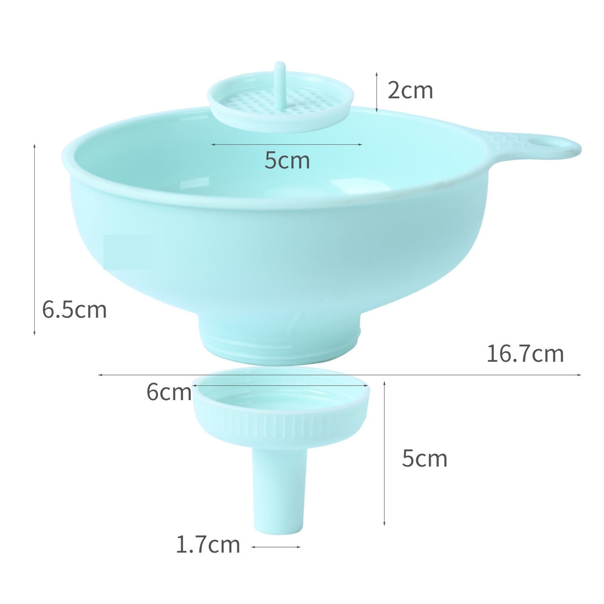 Palnie Bucatarie Multfunctionala 3 in 1, Filtru Detasabil si Filet, Doua Dimensiuni de Scurgere, Plastic Rezistent, 11.5 x 16.7 cm, Albastru