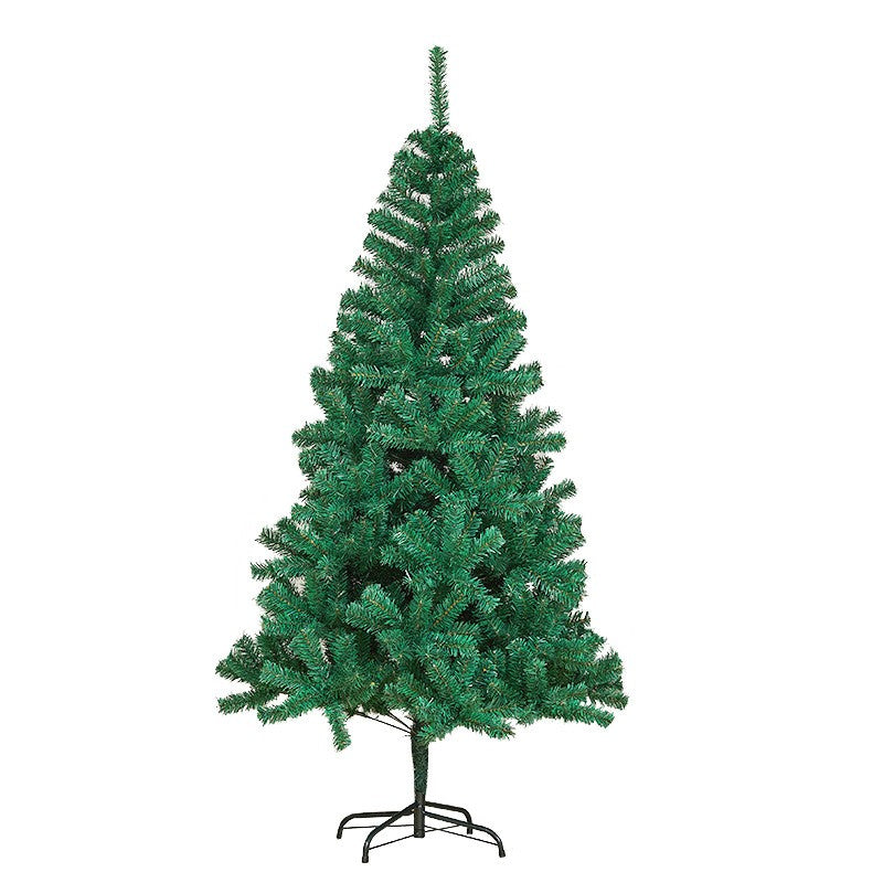 Brad Artificial de Craciun, Aspect Natural Bogat cu 600 Ramuri, PVC, Interior si Exterior, Suport Metalic Inclus, 155 cm, Verde
