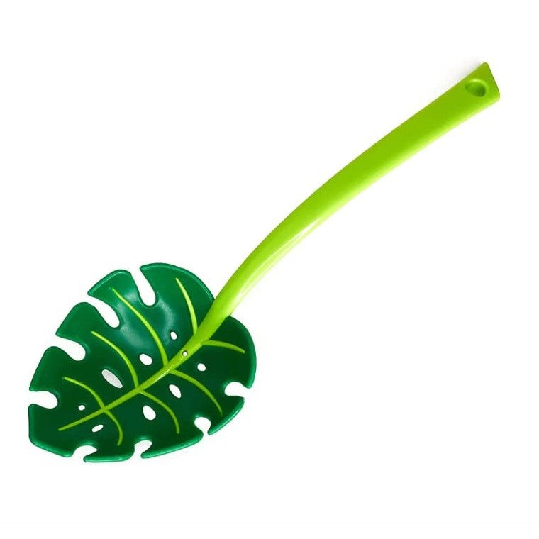 Ustensila Bucatarie Universala Tip Frunza, Spumiera si Lingura de Servit, Design Creativ Modern, Material ABS Rezistent, 30x9.5 cm, Verde
