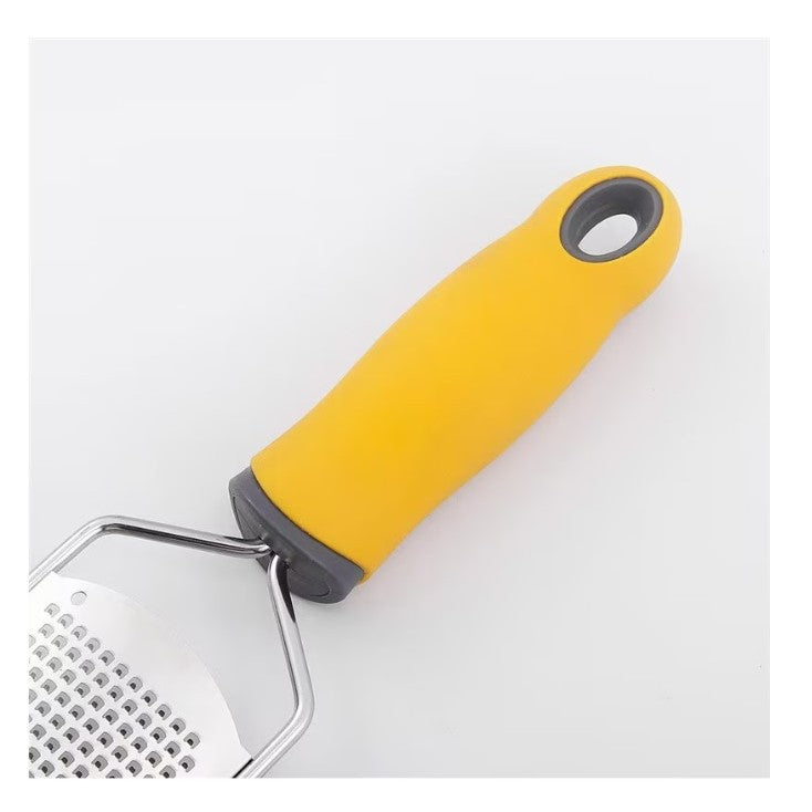 Razatoare Manuala Multifunctionala pentru Branza si Citrice, Lama Inox 304, Maner Anti-alunecare, Protectie Silicon, Perie Curatare Inclusa, 31x6.7 cm, Galben