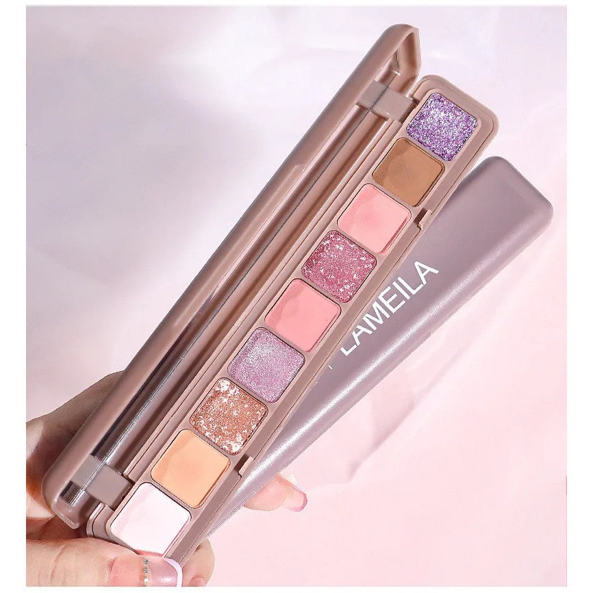 Paleta Farduri de Ochi cu 9 Culori Mate si Sidefate, Formula Rezistenta la Apa, Oglinda Inclusa, Fara Sulfati, 10 g, Multicolor