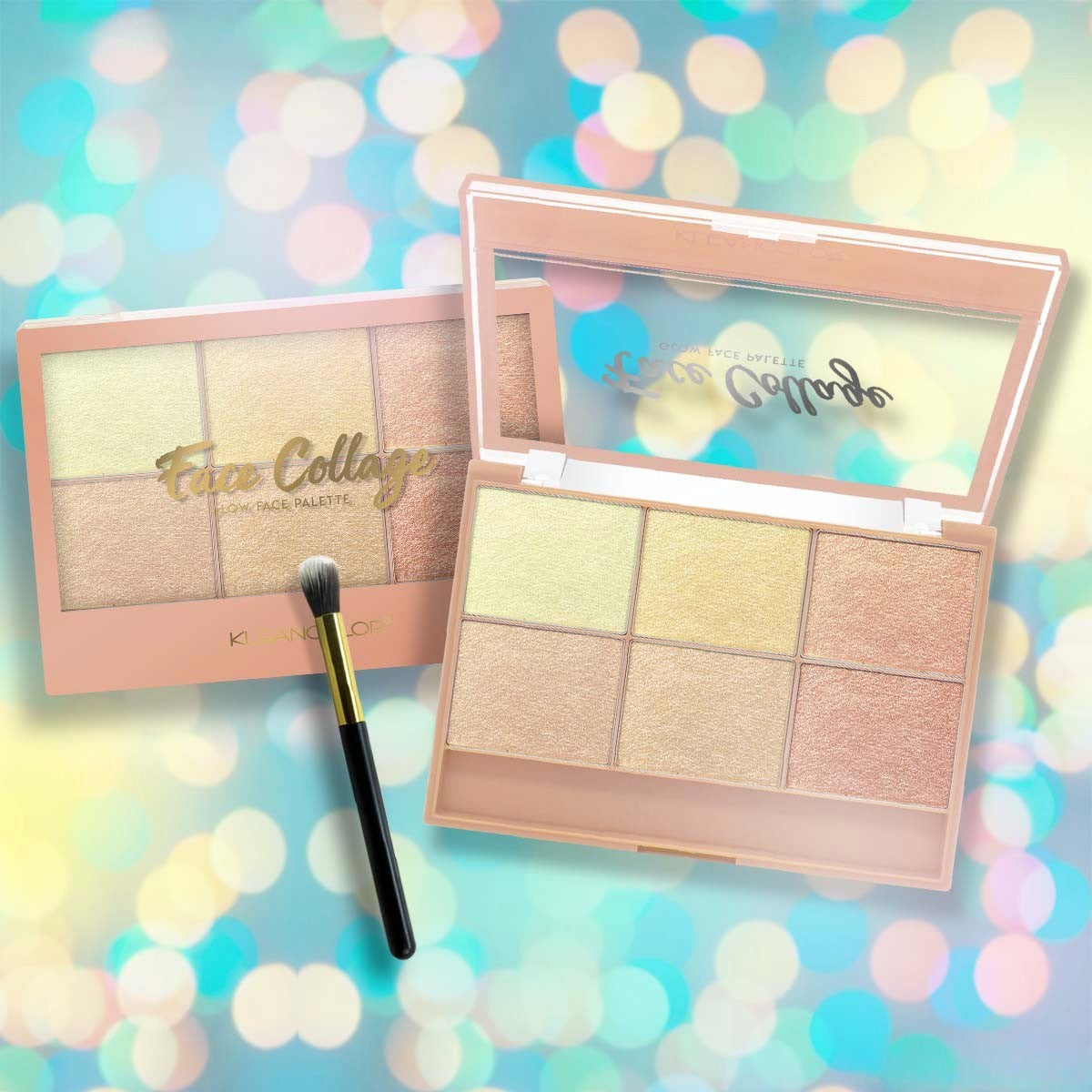 Paleta Iluminatoare Cu 6 Nuante Calde Coapte, Formula Textura Pentru Utilizare Umeda Si Uscata, Machiaj Radiant, Forma Dreptunghiulara, 24 g