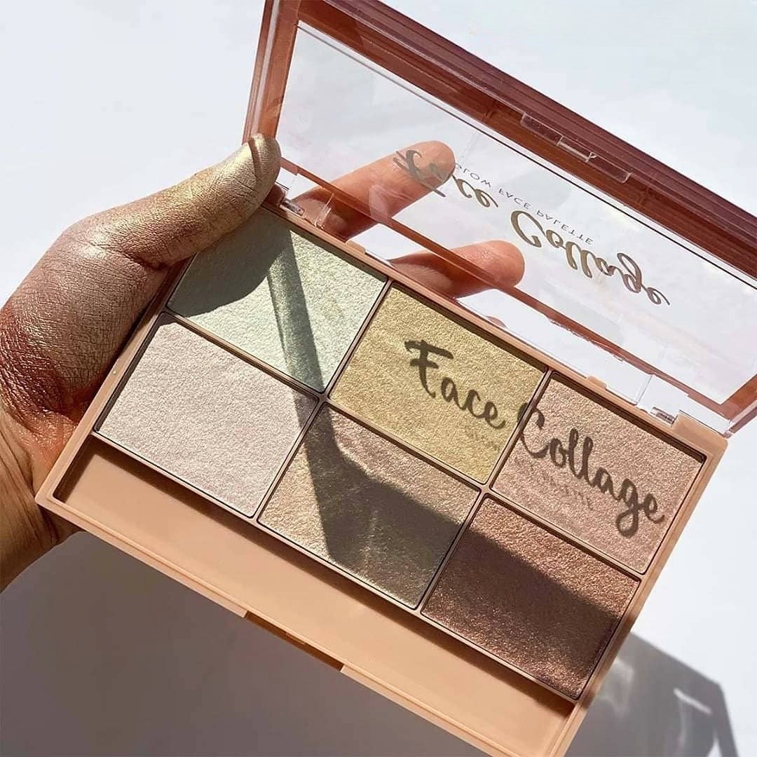 Paleta Iluminatoare Cu 6 Nuante Calde Coapte, Formula Textura Pentru Utilizare Umeda Si Uscata, Machiaj Radiant, Forma Dreptunghiulara, 24 g