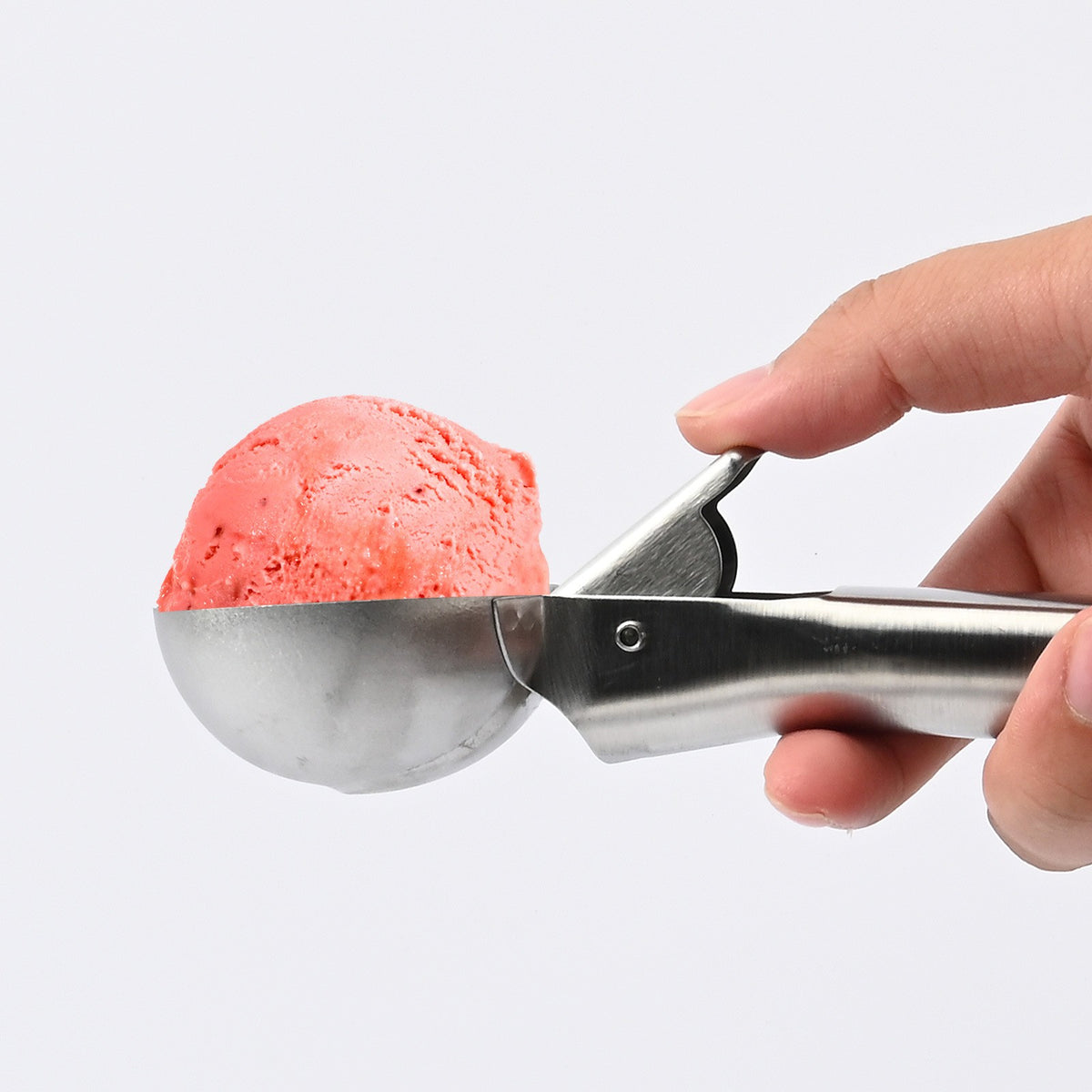 Cool Serving, Lingura Dozatoare Inghetata cu Mecanism de Actionare, Maner Ergonomic, Otel Inoxidabil, Gri