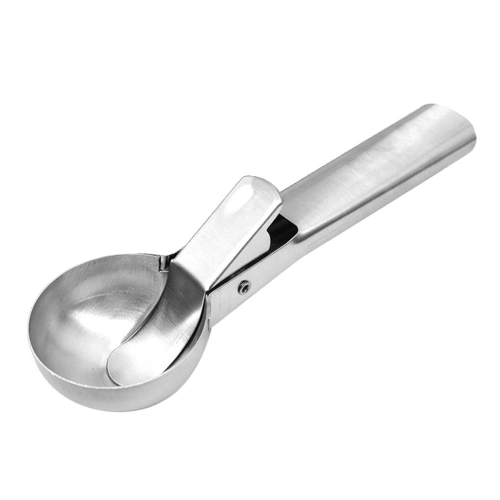 Cool Serving, Lingura Dozatoare Inghetata cu Mecanism de Actionare, Maner Ergonomic, Otel Inoxidabil, Gri