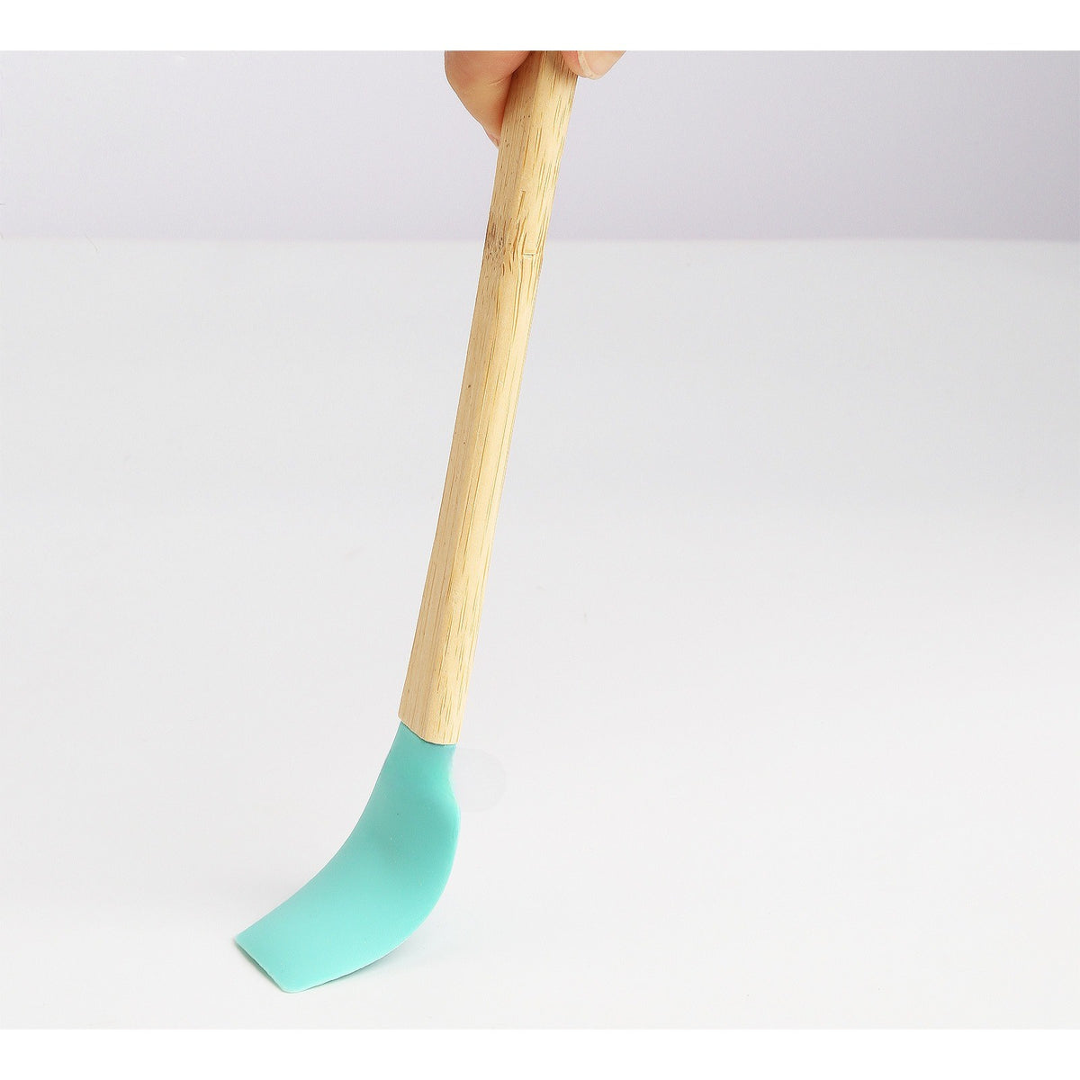 Set 5 Mini Spatule de Silicon si Pensula, Rezistente la Caldura 232 Grade, Maner Lemn Stejar, Multicolor, 21 x 3 cm