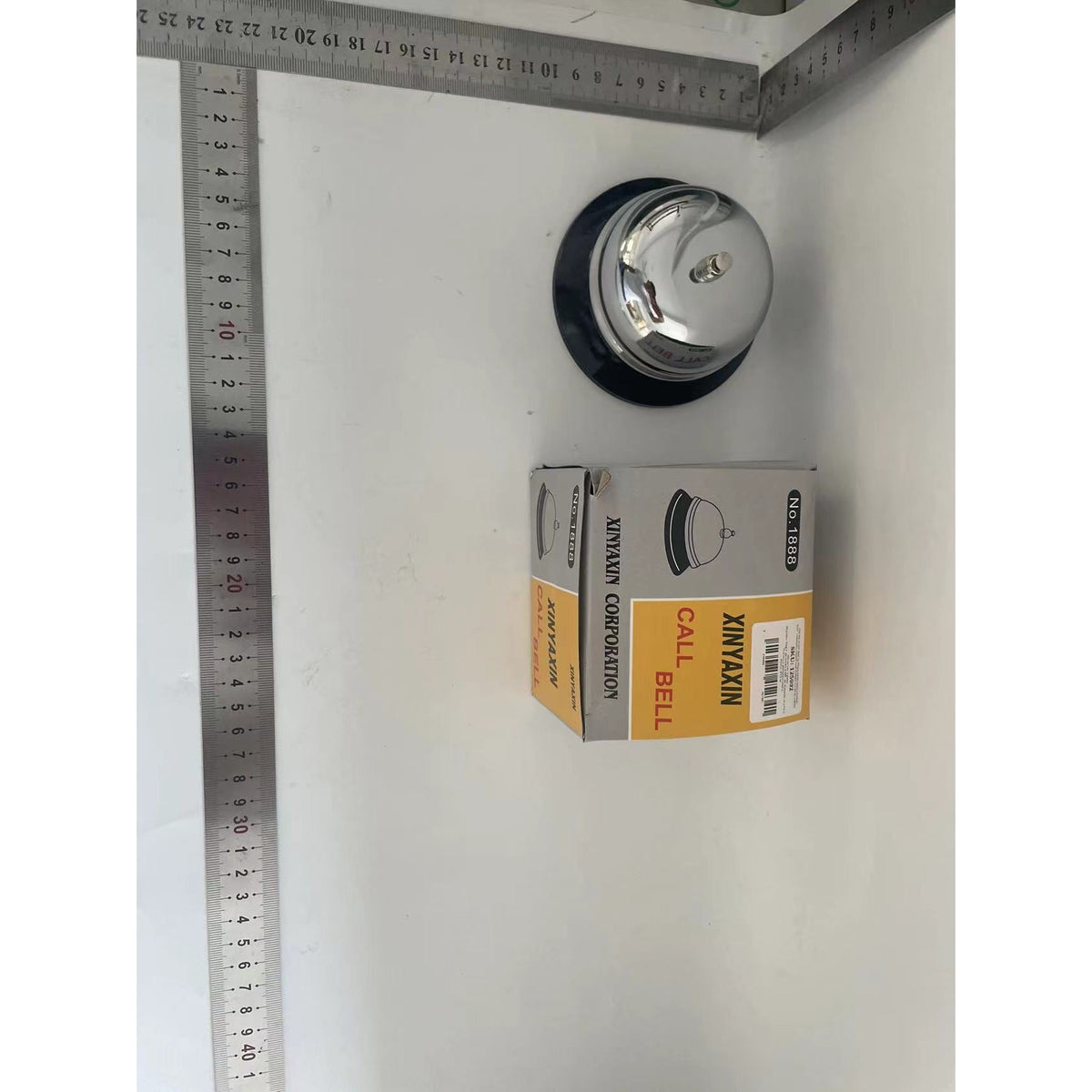 Sonerie Receptie Tip Clopotel, Buton Apasare pentru Hotel si Restaurant, Metal si Plastic, 6 x 10 cm, Argintiu