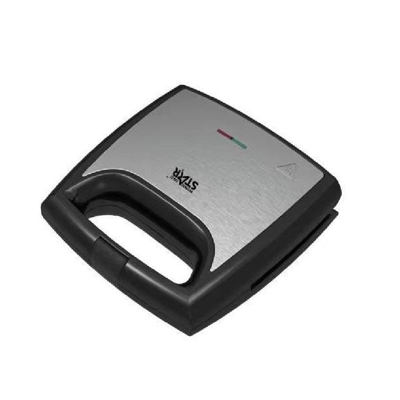 Sandwich Maker, Aparat Pentru Sandwich-uri Triunghi si Patrat, Placi Antiaderente, Carcasa Inoxidabil, Depozitare Verticala, 750W, 24 x 23.5 cm, Gri