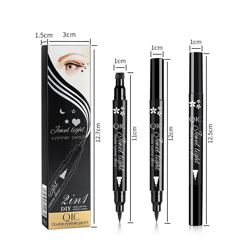 Tus Lichid pentru Ochi si Corp, Eyeliner 2 in 1 cu Stampila in Forma de Inima, Formula Rezistenta la Apa si Uscare Rapida, Finisaj Mat, 50 g, Negru