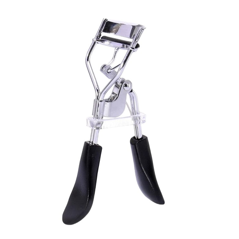 Feel The Style Cleste pentru Curbarea Genelor, Dispozitiv Profesional pentru Alungire si Lifting, Otel cu Invelis de Nichel, Argintiu cu Manere Negre