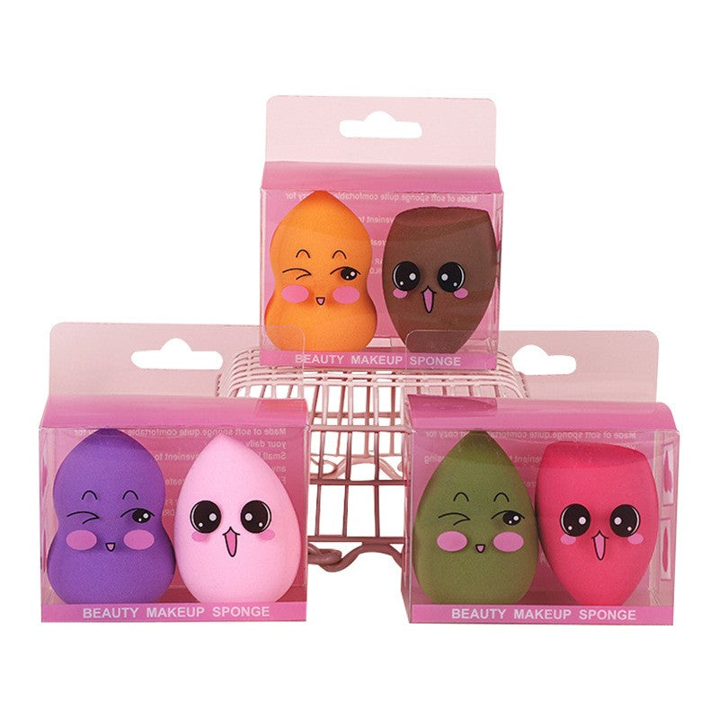Set 2 Buretei Machiaj, Utilizare Umeda si Uscata, Aplicare Fond de Ten si Pudra, Poliuretan Hidrofil, 4 x 6 cm, Multicolor