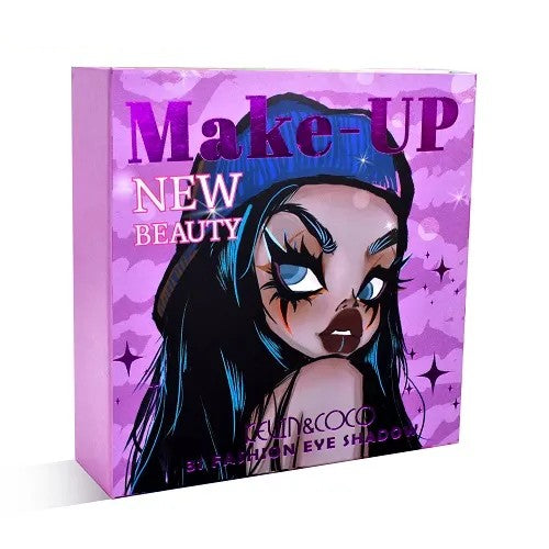 Paleta Farduri Kevin&Coco, Trusa Machiaj Completa 31 Culori, Farduri Mate, Metalice si Sidefate, Include Blush si Iluminator, Format Patrat, 250 g, Multicolor